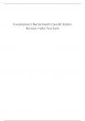 Test Bank Foundations of Mental Health Care 8th Edition Morrison-Valfre Test Bank all chapters included