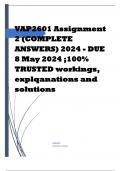 VAP2601 Assignment 2 (COMPLETE ANSWERS) 2024 - DUE 8 May 2024 ;100% TRUSTED workings, explqanations and solutions