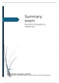 Summary exam Economic Evaluation in healthcare