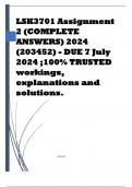 LSK3701 Assignment 2 (COMPLETE ANSWERS) 2024 (203452) - DUE 7 July 2024 ;100% TRUSTED workings, explanations and solutions