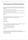 Pharmacology Final NCLEX Questions with answers 2024