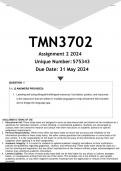 TMN3702 Assignment 2 (ANSWERS) 2024 - DISTINCTION GUARANTEED
