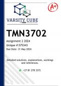 TMN3702 Assignment 2 (DETAILED ANSWERS) 2024 - DISTINCTION GUARANTEED