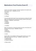 Medications Final Practice Exam #1 with complete solution