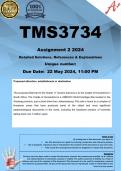 TMS3734 Assignment 2 (COMPLETE ANSWERS) 2024 - DUE 22 May 2024 