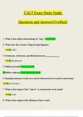 CALT Exam Study Guide  Questions and Answers (Verified)