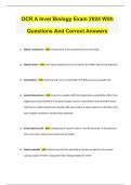 OCR A level Biology Exam 2024 With Questions And Correct Answers