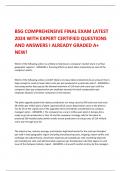BSG COMPREHENSIVE FINAL EXAM LATEST 2024 WITH EXPERT CERTIFIED QUESTIONS AND ANSWERS I ALREADY GRADED A+ NEW!   