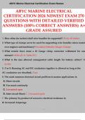 ABYC MARINE ELECTRICAL CERTIFICATION 2024 NEWEST EXAM 270 QUESTIONS WITH DETAILED VERIFIED ANSWERS (100% CORRECT ANSWERS) A+ GRADE ASSURED