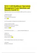 WGU C429 Healthcare Operations Management Exam Questions and Answers Scored A+