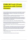 PUBH 6011unit 2 Exam Questions with Correct Answers 