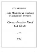 (WGU C792) NURS 6010 DATA MODELLING & DATABASE MANAGEMENT SYSTEMS EXAM