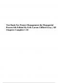 Test Bank For Project Management the Managerial Process 6th Edition By Erik Larson Clifford Gray All Chapters Complete 1-18 | 2024-2025