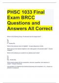 PHSC 1033 Final Exam BRCC Questions and Answers All Correct 