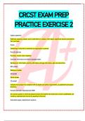 CRCST EXAM PREP  PRACTICE EXERCISE 2