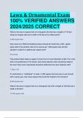 Lawn & Ornamental Exam 100% VERIFIED ANSWERS  2024/2025 CORRECT ALREADY PASSED