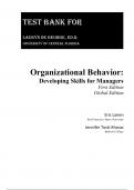 Test Bank For Organizational Behavior Developing Skills for Managers, Global Edition, 1st Edition by Eric Lamm Jennifer Tosti-Kharas Chapter 1-14