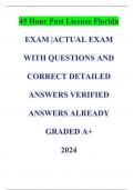 45 Hour Post License Florida EXAM |ACTUAL EXAM WITH QUESTIONS AND CORRECT DETAILED ANSWERS VERIFIED ANSWERS ALREADY GRADED A+  2024