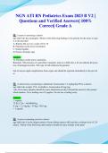 NGN ATI RN Pediatrics Exam 2023 B V2 | Questions and Verified Answers| 100% Correct| Grade A