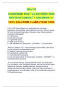 NAVLE  EXAMINED TEST QUESTIONS AND  REVISED CORRECT ANSWERS >> 100% SOLUTION GUARANTEED PASS