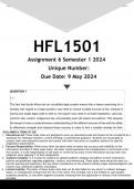 HFL1501 Assignment 6 (ANSWERS) Semester 1 2024 - DISTINCTION GUARANTEED