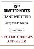 Class Xii Physics Chapter 1 Notes.