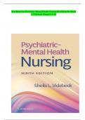 Test Bank For Psychiatric Mental Health Nursing,9th Edition By Sheila L. Videbeck Chapter's 1 -24 Real exam question and answers latest update