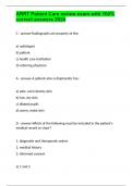 ARRT Patient Care review exam with 100% correct answers 2024