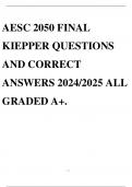 AESC 2050 FINAL KIEPPER QUESTIONS AND CORRECT ANSWERS 2024/2025 ALL GRADED A+.