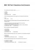 BSC 108 Test 3 Questions And Answers Graded A+!!!