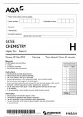 AQA GCSE CHEMISTRY Higher Tier Paper 2 Tuesday 13 June 2023