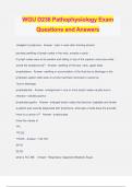 WGU D236 Pathophysiology Exam Questions and Answers