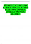 NURS-6512 LATEST FINAL  EXAM 2024/2024/ NURS 6512  QUESTIONS AND 100%  CORRECT ANSWERS  GRADED A
