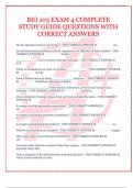 BIO 103 EXAM 4 COMPLETE  STUDY GUIDE QUESTIONS WITH  CORRECT ANSWERS