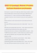 BIOD 121 (portage): Module 3 Problem Set Exam Questions and Answers