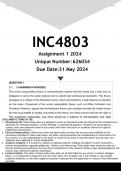 INC4803 Assignment 1 (ANSWERS) 2024 - DISTINCTION GUARANTEED