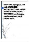 INC4803 Assignment 1 (COMPLETE ANSWERS) 2024 - DUE 31 May 2024 ;100% TRUSTED workings, explanations and soluti ons