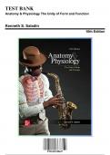 Test Bank: Anatomy & Physiology The Unity of Form and Function, 10th Edition by Saladin - Chapters 1-29, 9781265328627 | Rationals Included