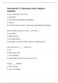 NURS 602 Maryville -Nursing 602 # 4 Questions with Complete Solutions