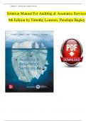 TEST BANK For Auditing and Assurance Services, 9th Edition By Timothy Louwers, Penelope Bagley, Verified Chapter's 1 - 12, Complete Newest Version