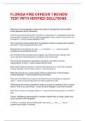 FLORIDA FIRE OFFICER 1 REVIEW TEST WITH VERIFIED SOLUTIONS