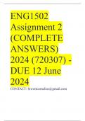 ENG1502 Assignment 2 (COMPLETE ANSWERS) 2024 (720307) - DUE 12 June 2024