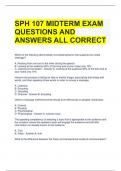 SPH 107 MIDTERM EXAM QUESTIONS AND ANSWERS ALL CORRECT 