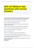SPH 107 Midterm Test Questions with Correct Answers