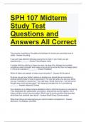 SPH 107 Midterm Study Test Questions and Answers All Correct 