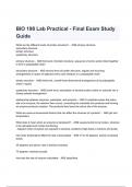BIO 198 Lab Practical - Final Exam Study Guide with complete Solutions ( A+ GRADED 100% VERIFIED).