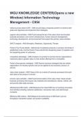WGU KNOWLEDGE CENTER(Opens a new Window) Information Technology Management - C954