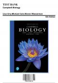 Test Bank for Campbell Biology, 12th Edition by Urry, 9780135188743, Covering Chapters 1-56 | Includes Rationales