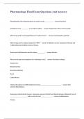 Pharmacology Final Exam Questions And Answers 