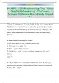 PHARM 1 JESS Pharmacology Test 1 Study  Set (Set 2) Questions | 100% Correct Answers | UpToDate Doc | Already Graded  A+